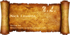 Nack Levente névjegykártya